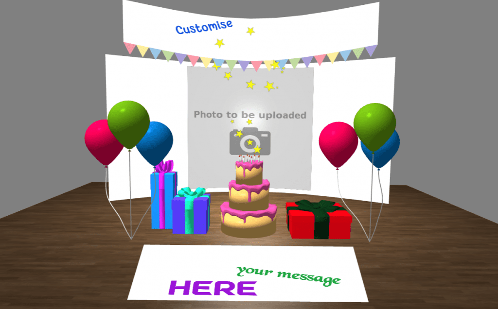 Birthday eCard style 6 with personalised message and photo upload