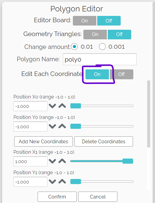Polygon editing in product configurator