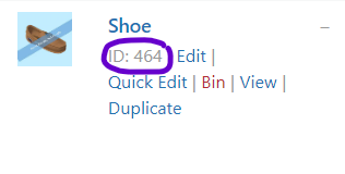 Shoe Woocommerce product id