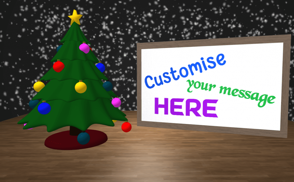 Personalised festive eCard - Christmas tree with text on right - Customisable text