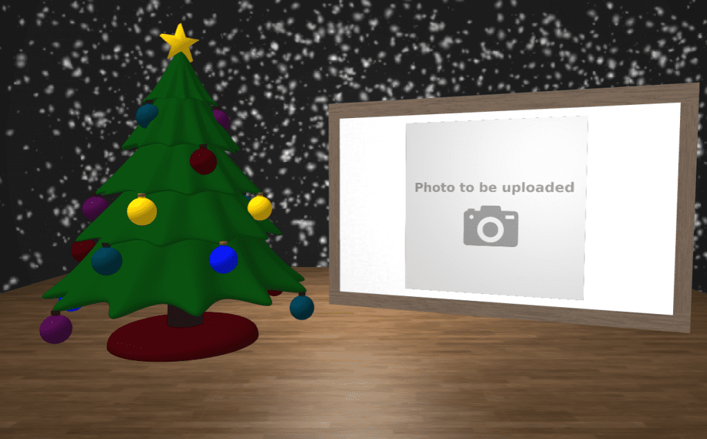 Personalised festive eCard - Christmas tree with photo on right - Upload your own photo