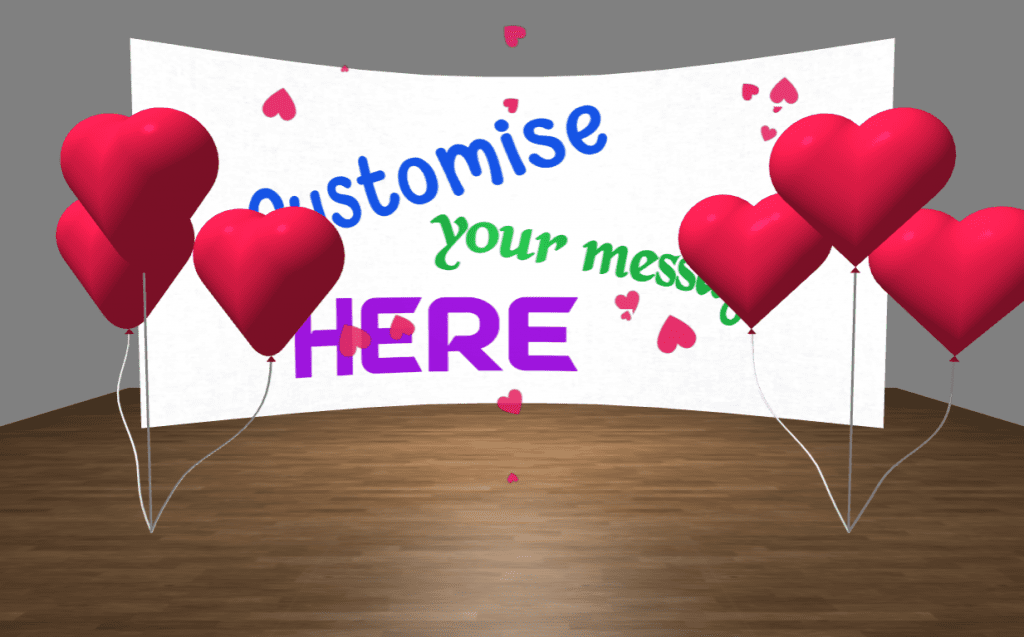 Personalised Valentine's Day eCard - Heart balloons - Customisable text
